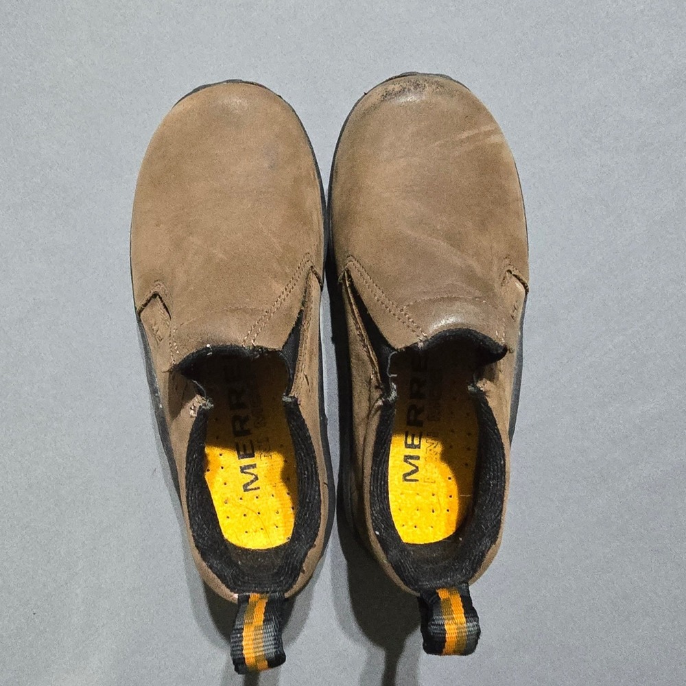 Merrell Jungle Moc Kid Size 11 Brown Nubuck Leather Slip On Hiking Shoes J60523Y